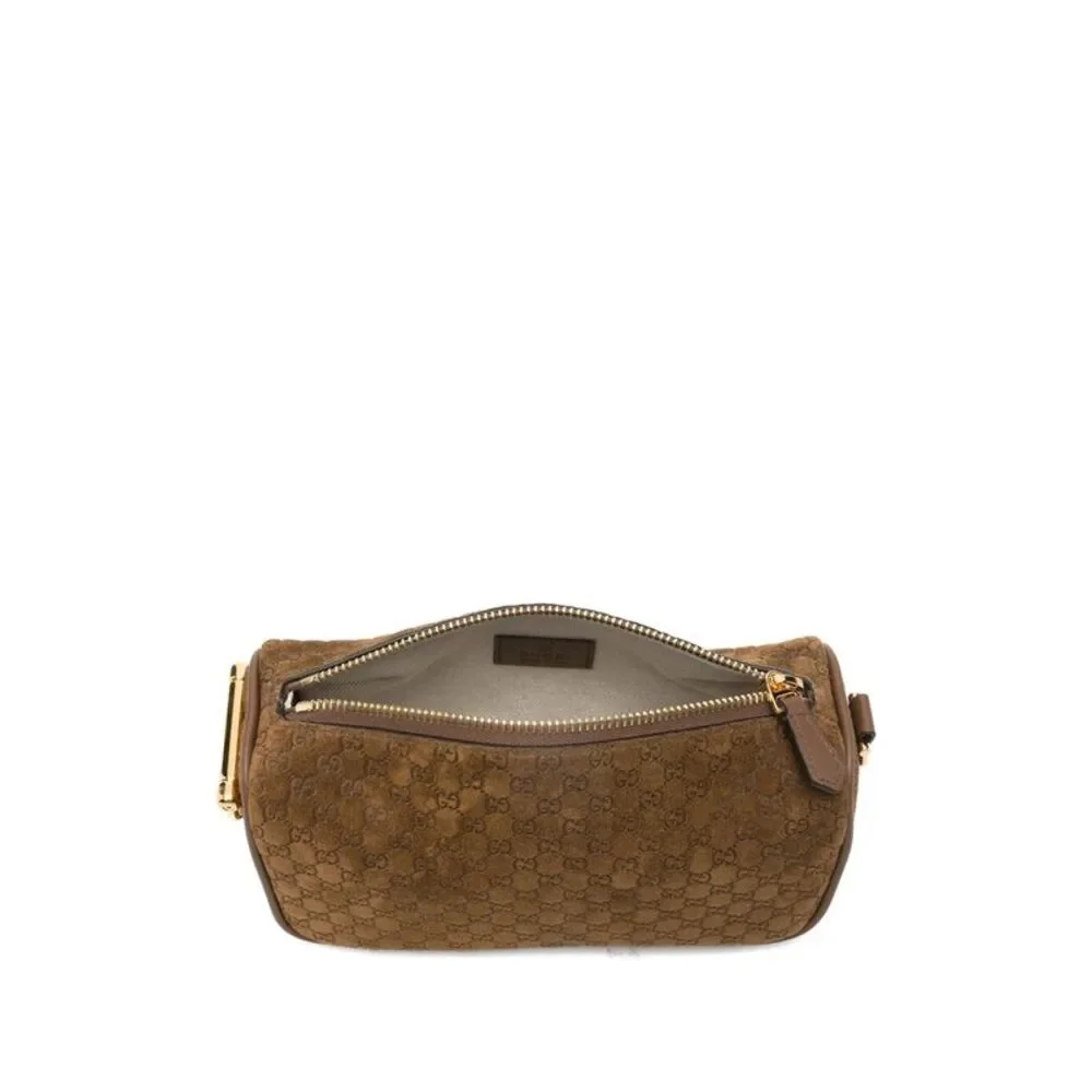 Gucci Brown GG Suede Crossbody Clutch - Picture 3 of 5